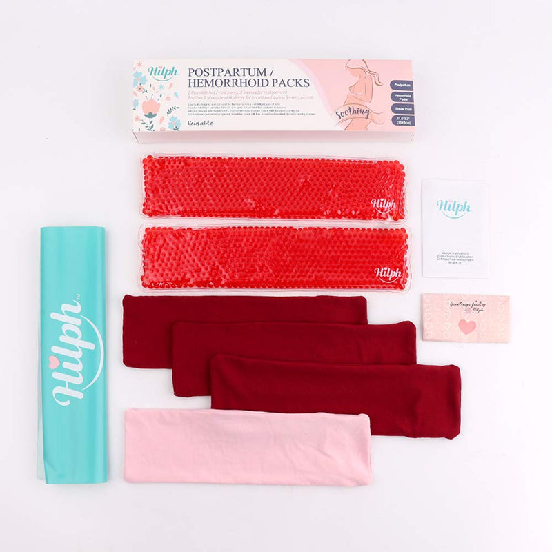 Hilph Perineal Cold Packs Postpartum Ice Pads, Maternity Cooling Pads After Birth for Hemorrhoid Pain Relief and Vaginal Recovery, Breast Pain, Reusable 2 Perineal Ice Packs with 4 Washable Sleeves - NewNest Australia