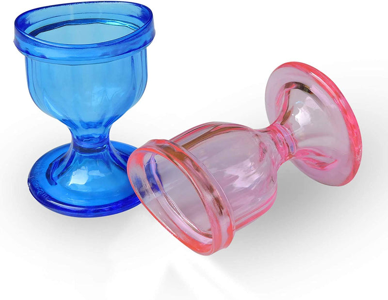 Set 2 Blue and Pink Colored Eye Wash Cups for Effective Eye Cleansing - Eye Shaped Rim, Snug Fit - NewNest Australia