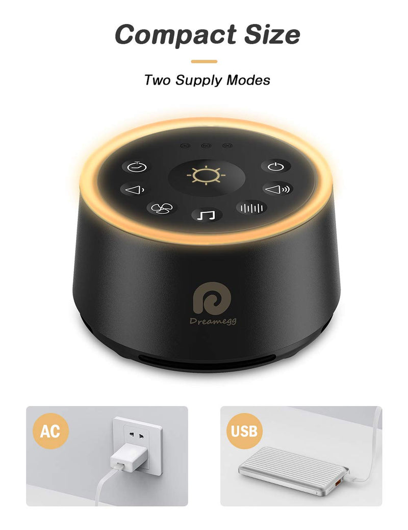 White Noise Machine - Dreamegg Sound Machine for Baby Kid Adult, Noise Machine for Sleeping with 24 Calming Sound, Ambient Nightlight, Continuous or Timer, Loud Sleep Machine for Home Nursery Office - NewNest Australia