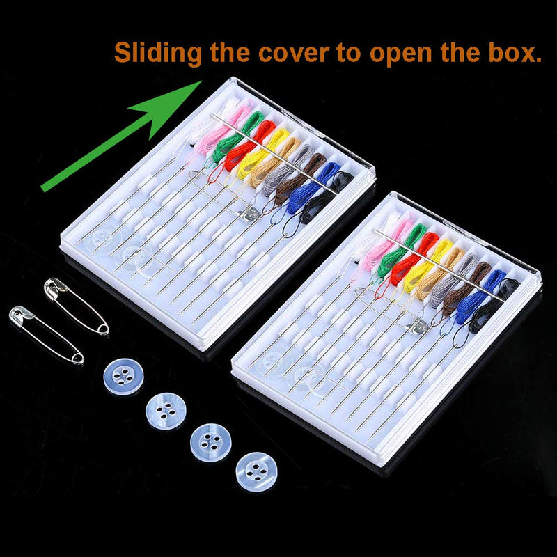 Y-Axis 12 Boxes Home and Travel Quick Fix Sewing Kit Pre Threaded Needle Kit, Each Box with 10 Pieces - NewNest Australia