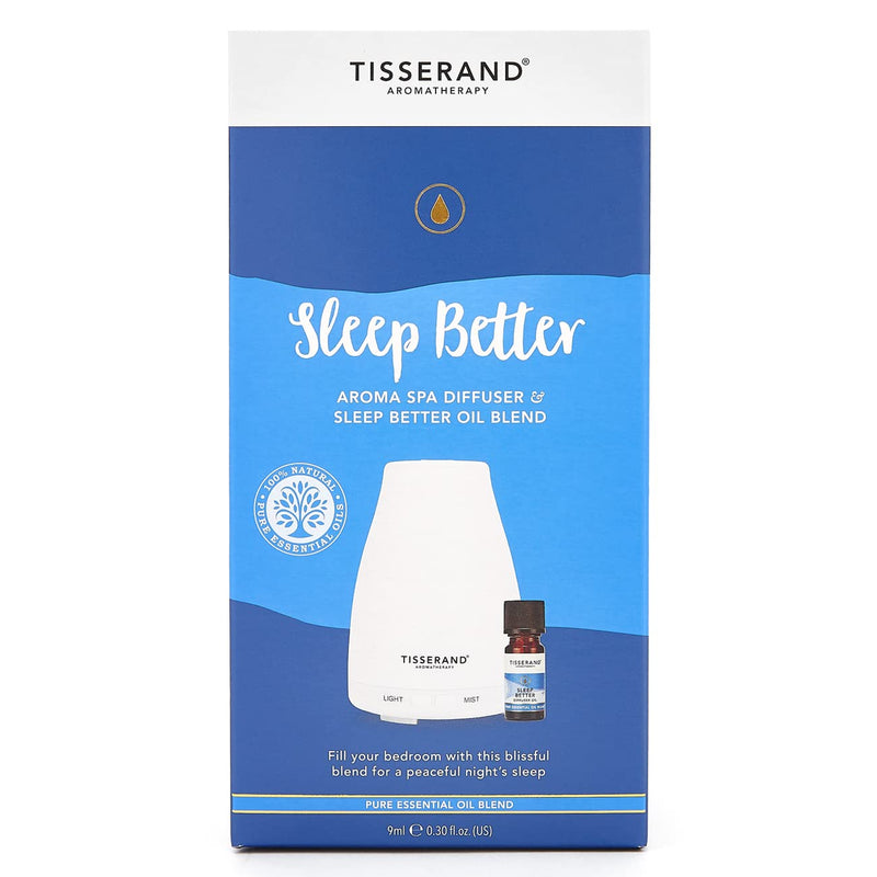 Tisserand Aromatherapy | Sleep Better | Aroma Spa Diffuser With Lavender, Jasmine & Sandalwood Diffuser Oil | 100% Pure Essential Oil Diffuser Set | 1 x 9ml Sleep Better Aroma Spa - NewNest Australia