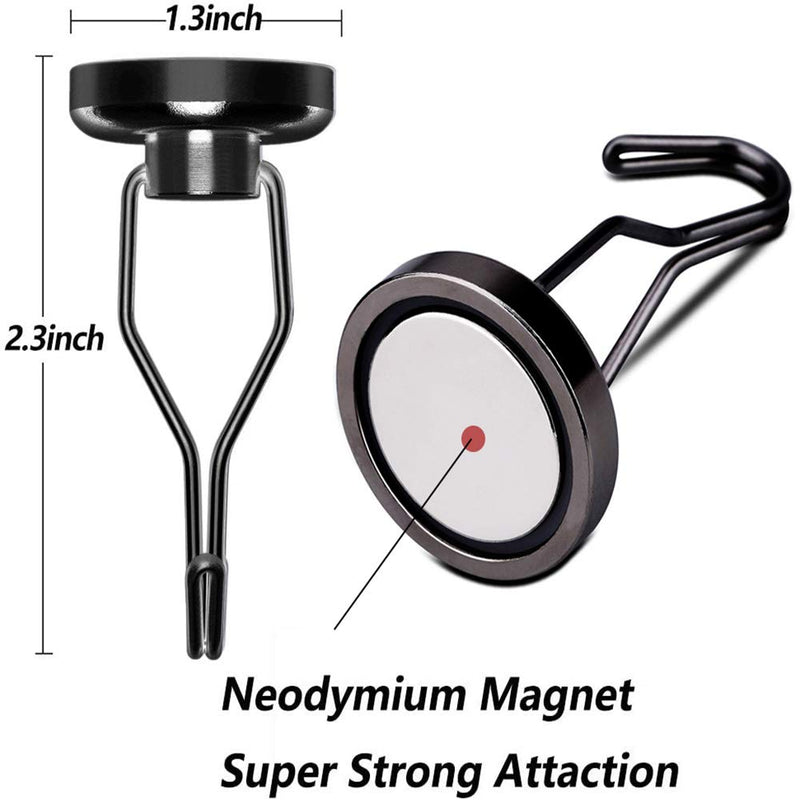 NewNest Australia - Youngneer 100LBS Magnetic Hooks Heavy Duty for Hanging BBQ Grill Tools Pot Holders Strong Neodymium Refrigerator Magnet Hanger Hook for Locker Kitchen Classroom Cruise Cabins Black 