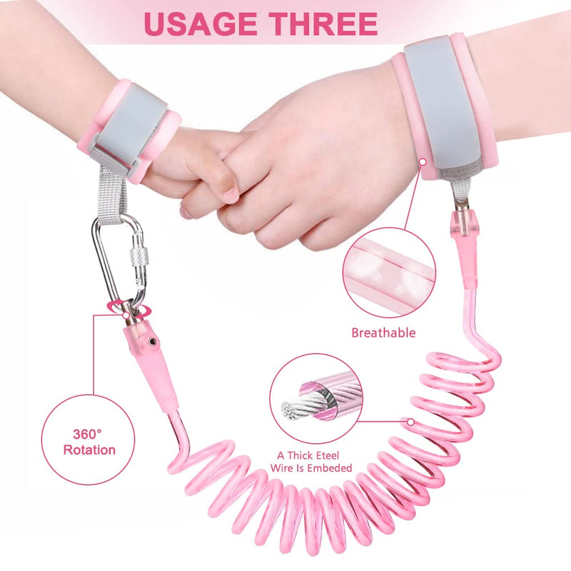 Accmor 3 in 1 Toddler Harness Leashes + Anti Lost Wrist Link, Kids Harness Children Leash for Girls, Child Anti Lost Leash Baby Cute Harness Belt Strap Hold Kids Close While Walking Pink - NewNest Australia