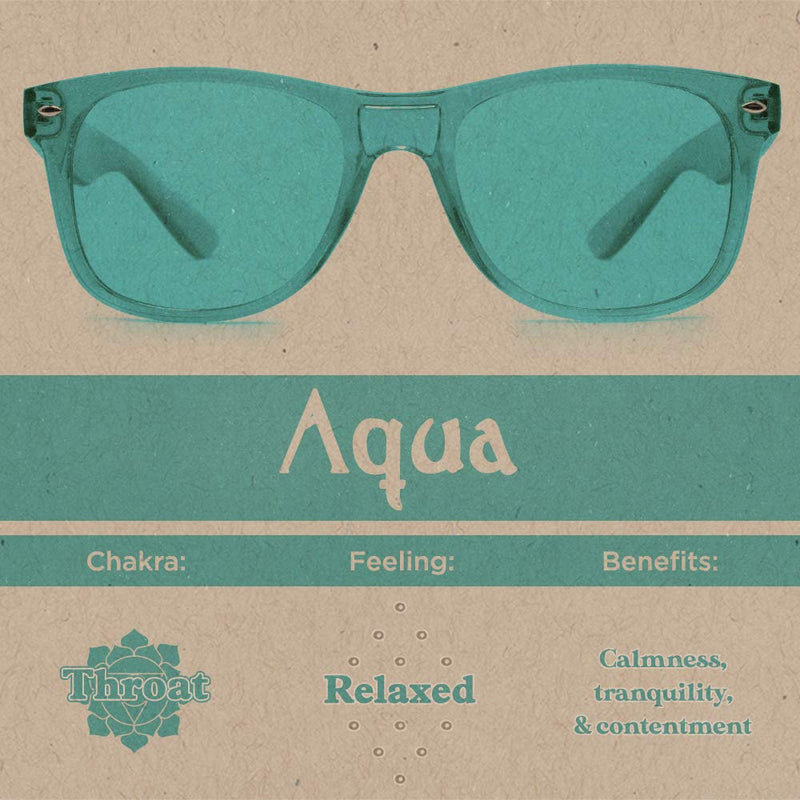 Aqua Color Therapy Mood Glasses by Purple Canyon | Light Therapy Chakra Healing Glasses Chromotherapy Aqua Colored Lenses - NewNest Australia