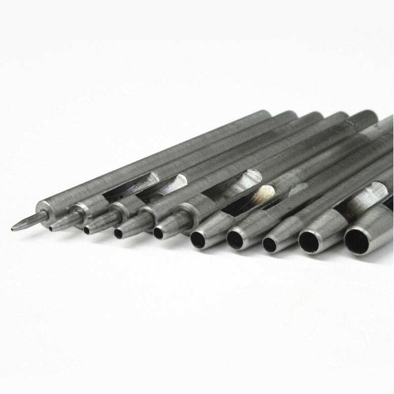 10Pcs Leather Hole Punch Cutter 0.5mm-5mm Leather Working Tools for Leather Watch Bands Belts Canvas Paper Plastics Round Hollow Hole Punch Cutter Tool - NewNest Australia