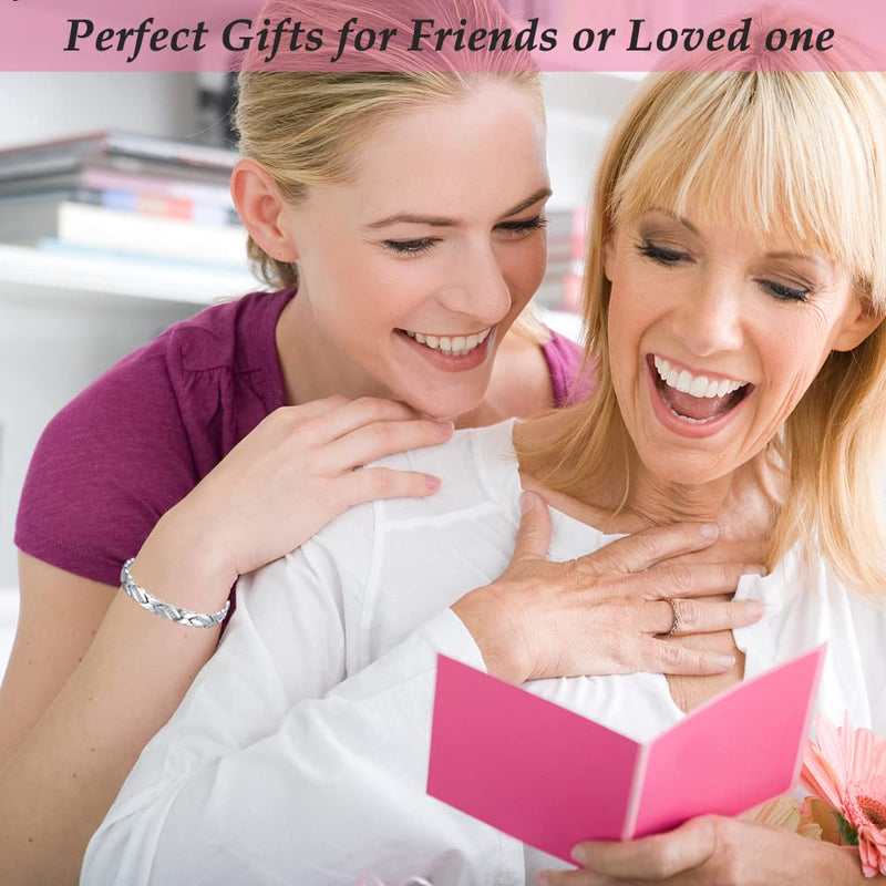 Vicmag 2PCS Titanium Steel Magnetic Bracelets for Women with Ultra Strength 3500 Gauss Magnets, Neat and Sparkly Crystal Love Style Design, Gift Box with Adjustment Tool (Crystal Silver) Crystal Silver - NewNest Australia