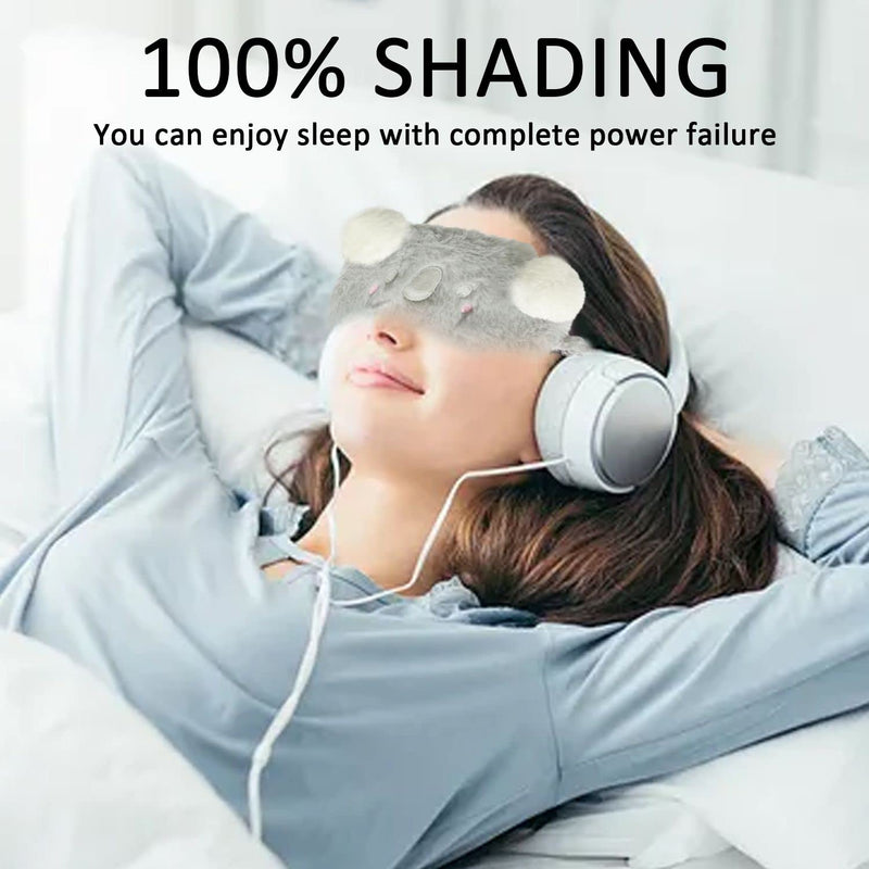 2 pcs Eye Mask Sleep Women Girls Kids Adult Child Soft Blindfold Elastic Strap Fluffy Breathable Eyeshade Animal Plush Cartoon Skin-Friendly Night Travel Sleeping Nap Meditation Blackout Anti-Allergy - NewNest Australia