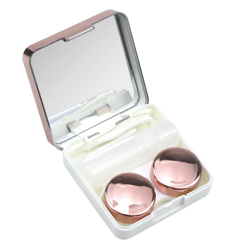 Natuce Contact Lens Case, Protective Case For Contact Lenses And Integrated Mirror, Contact Lenses, Glasses Case, Portable, Travel Contact Lens Set For Home And Travel (Pink And Rose Gold), Pink And - NewNest Australia