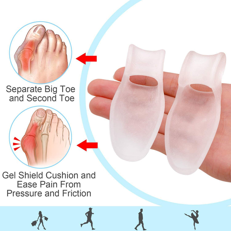 PrettSole 2 Pairs Bunion Cushion Pads (1/2’’Thickness), Bunion Protector with Spacer to Separate Big Toe, Bunion Relief Pads with Gel Shield to Relieve Bunion Pain, Treat Pain in Big Toe Joint - NewNest Australia
