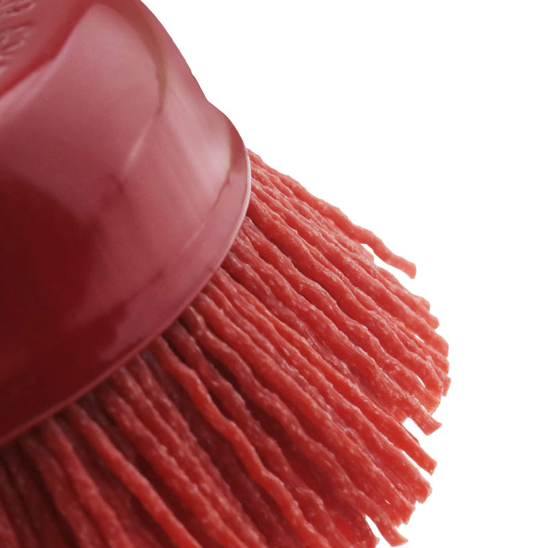 2 Pcs 75mm/3 Inch Nylon Filament Abrasive Wire Cup Brush Steel Internal Thread M14x2 Red for Metal Polishing Cleaning Grinder Rust Removal - NewNest Australia