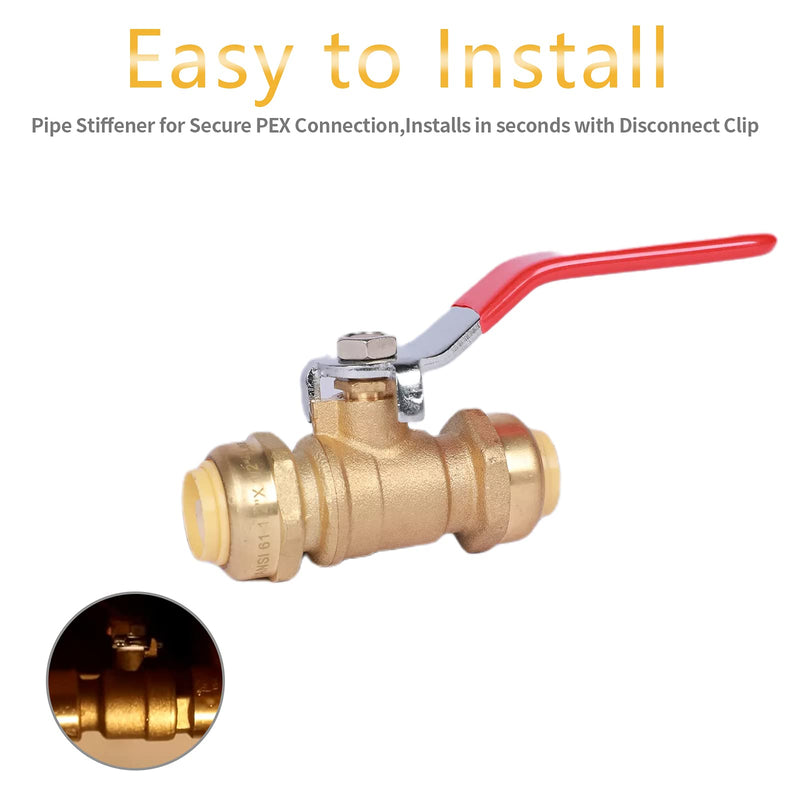 1/2 Inch Push-Fit Full Port Ball Valve, 1/2 Inch Ball Valve for Push-Fit Water Shut Off with Disconnect Clip, Lead Free Brass Full Port Fit Valve for Pex Copper CPVC, Pack of 2 - NewNest Australia