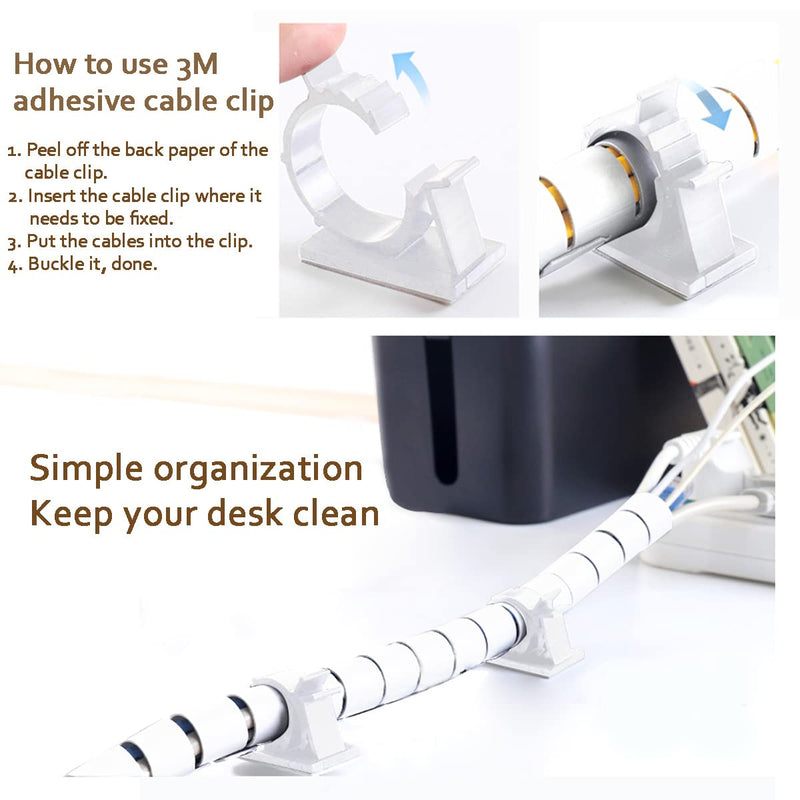 Fanoshon White Cable Management Sleeves 2 PCS Cord Protectors for USB Cable Power Audio Video Wire Cables - Protect Cats Dogs Pets from Chewing Cords 22MM WTH02 - NewNest Australia