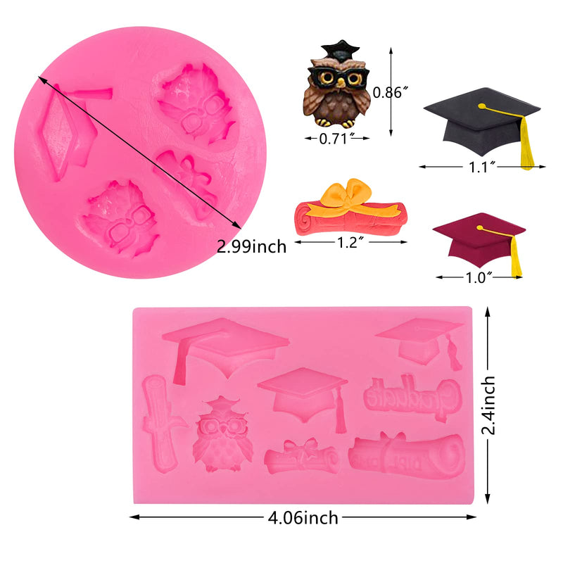 Bachelor Cap Fondant Moulds, Graduation Season Owl Awards Silicone Mould for Graduation Celebration Cake Cupcake Decorating, DIY Graduation Season Candy Chocolate Candy Craft Paste, Polymer Clay - NewNest Australia