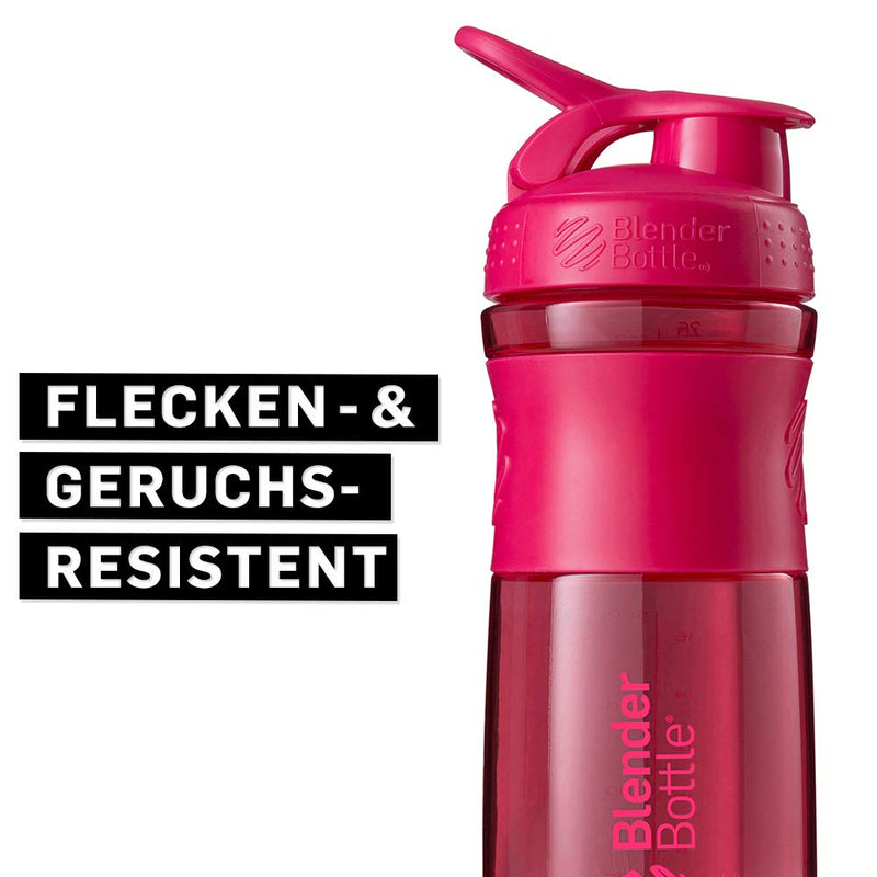 BlenderBottle sports mixer Tritan drinking bottle with BlenderBall, suitable as a protein shaker, protein shaker, water bottle or for fitness shakes, BPA free Pink Fashion 590 ml single - NewNest Australia