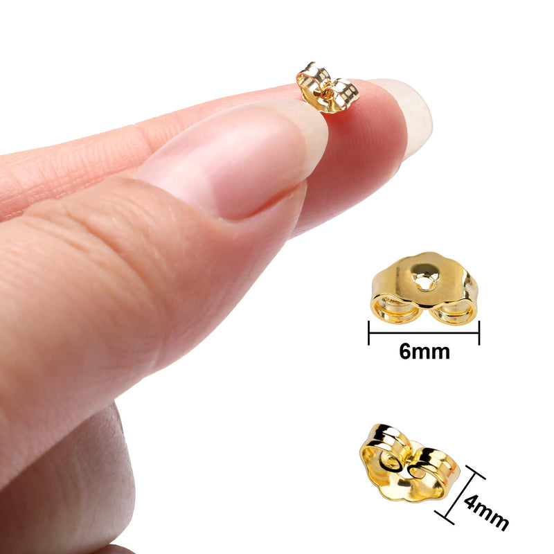 SANNIX 30pcs/15 Pairs Gold Plated Earring Backs Yellow Replacement Secure Ear Lockings - NewNest Australia