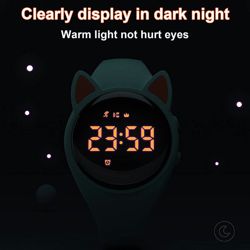 HUYVMAY Fitness Tracker Pedometer Watch for Boys Girls Women, No App No Phone, USB Charge 1 Hour for 20 Days Use, IP68 Waterproof Fitness Watch with Alarm Clock Step Tracker Distance Calorie Counter Teal+Orange - NewNest Australia