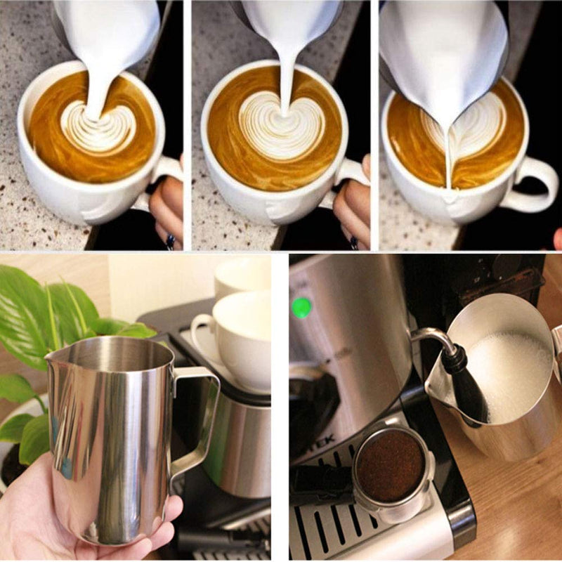 Gsyamh Milk Frothing Pitcher Cup with Latte Art Pen Milk Pitcher Cup Barista Accessories Milk Frothing Jug for Coffee Cappuccino Suitable for Making Cappuccino, Latte and Other Coffee - NewNest Australia