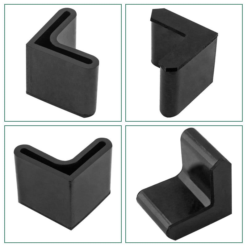 Bivethoi 20 PCS 1 Inch / 25mm Rubber Caps Angle Iron End Caps, L Shaped Rubber Covers Furniture Angle Iron Foot Pads, Shelf Feet Pad Rubber Bed Frame Cover Rack Floor Protector for Shelves (Black) 1 x 1 Inch / 25mm x 25mm - NewNest Australia