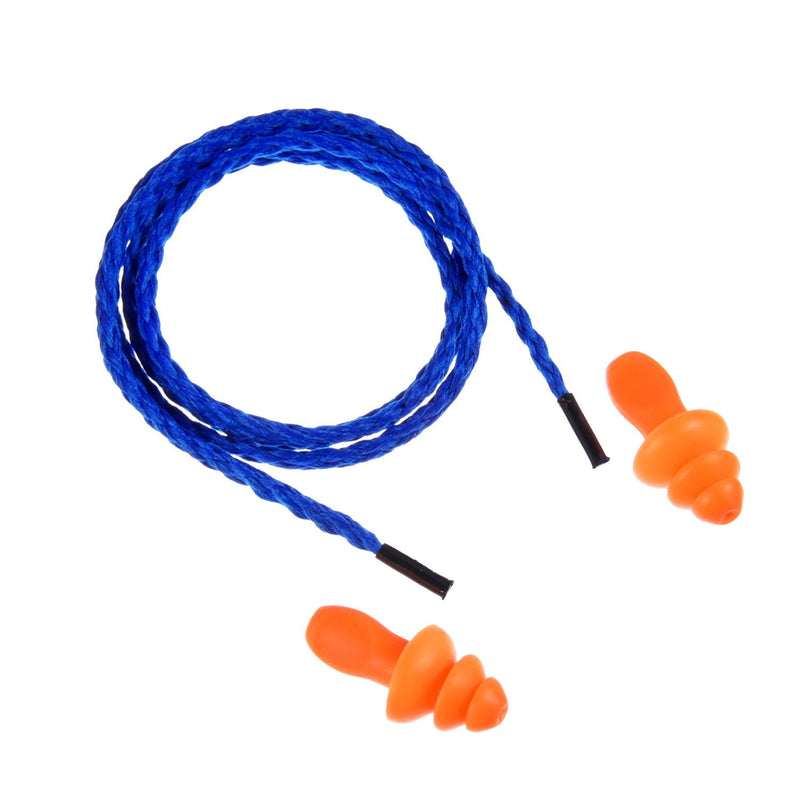 20 Pairs Corded Ear Plugs Reusable Silicone Earplugs with String Banded Ear Plug Sleep Noise Cancelling for Hearing Protection (Blue) - NewNest Australia