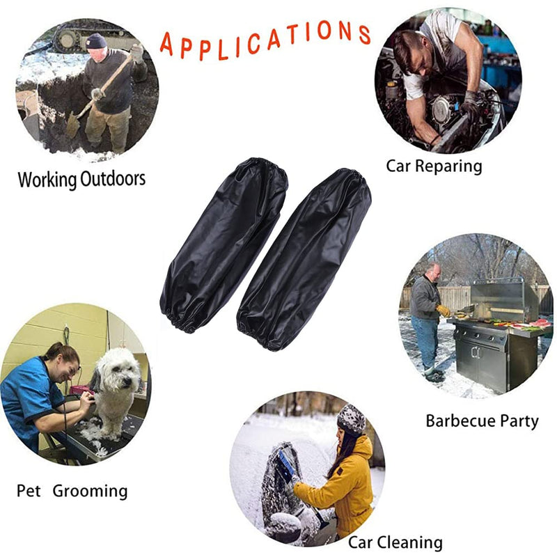 Waterproof Arm Sleeve Covers, Pvc Oilproof Arm Protector, Sleeve Protector, Forearm Protection, Includes Protector, Waterproof, For Kitchen Cleaning Washing Painting Cooking Dog Care, 1 Pair, Black/Red - NewNest Australia