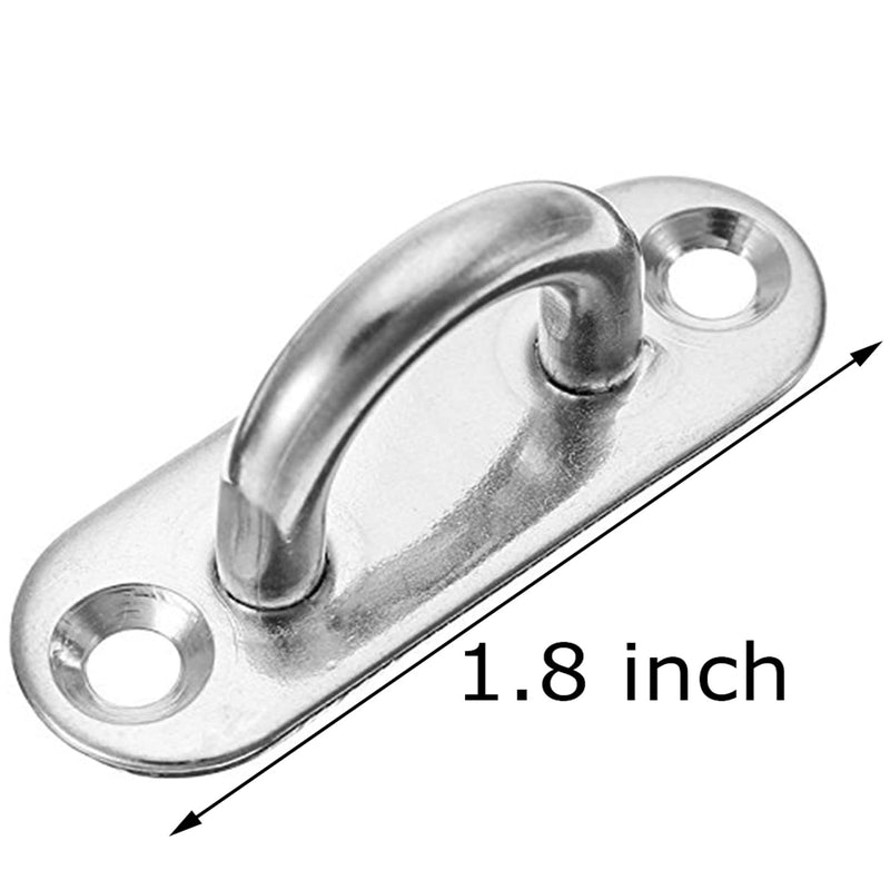 8 Pcs 1.8 Inch 304 Stainless Steel Ceiling Hooks Pad Eyes Plate Marine Hardware Hooks with Screws 1.8 x 0.6 Inch - NewNest Australia