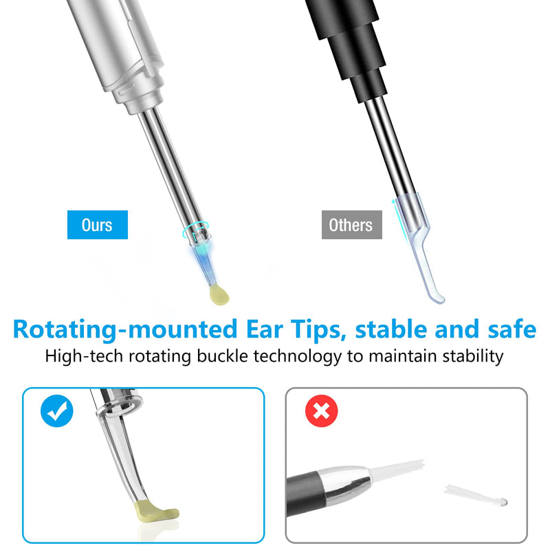 VITCOCO Otoscope Ear Camera, Ear Wax Removal Kit Camera, 1920P FHD Wireless Smart Visual Ear Cleaner, 3.9mm Ear Endoscope Camera for iPhone, Ipad & Android Smart Phones Silver - NewNest Australia