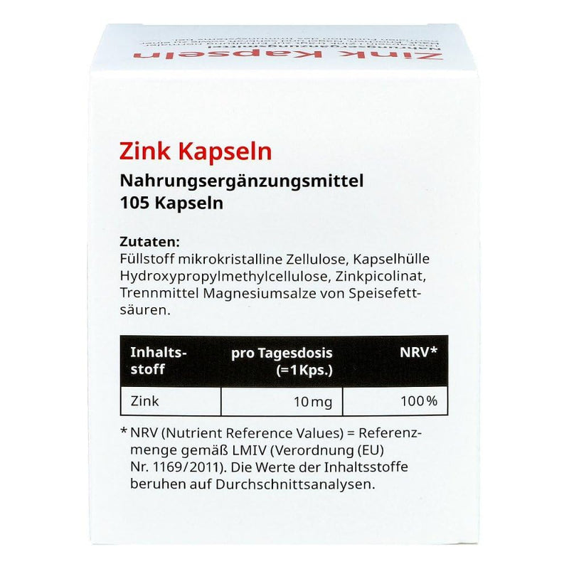 Zinc capsules 10 mg from apodiscounter 105 pieces - NewNest Australia