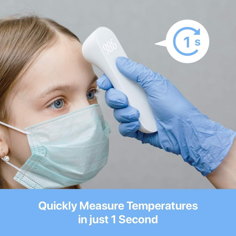 iHealth No-Touch Forehead Thermometer, Digital Infrared Thermometer for Adults and Kids, Touchless Baby Thermometer with 3 Ultra-Sensitive Sensors, Large LED Display and Gentle Vibration Alert (PT3) - NewNest Australia