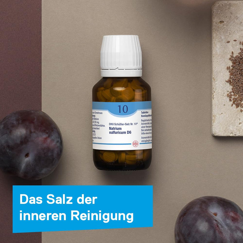 DHU Schüßler Salt No. 10 Natrum sulfuricum D6 - The mineral salt for internal cleansing - the original - environmentally friendly in a medicine jar, 200 tablets - NewNest Australia