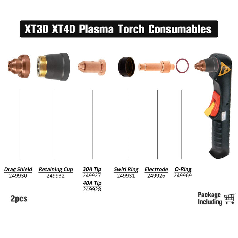 WeldingStop 249930 Drag Shield 770799 for Miller XT30 XT40 Plasma Cutting Torch WS OEMed Consumables PK-2 - NewNest Australia