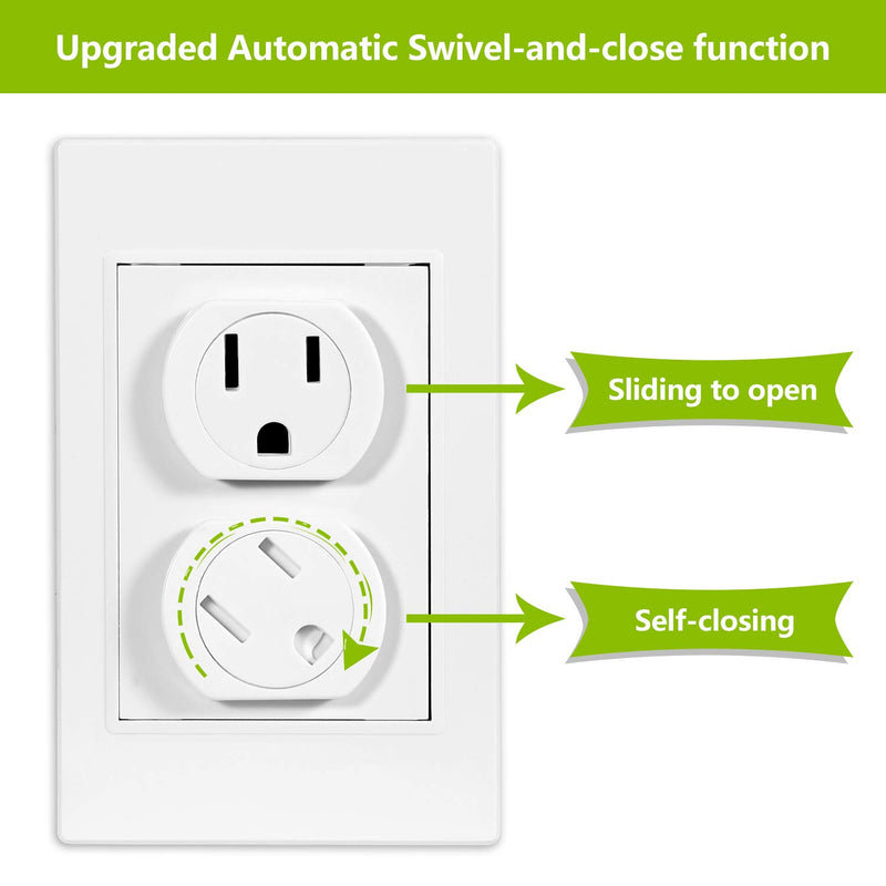 Outlet Covers (16 Pack) Child Proof Outlet Plug Covers Upgraded Adhesive Design Electrical Socket Caps Self-Closing Baby Proofing Outlet Protector - NewNest Australia