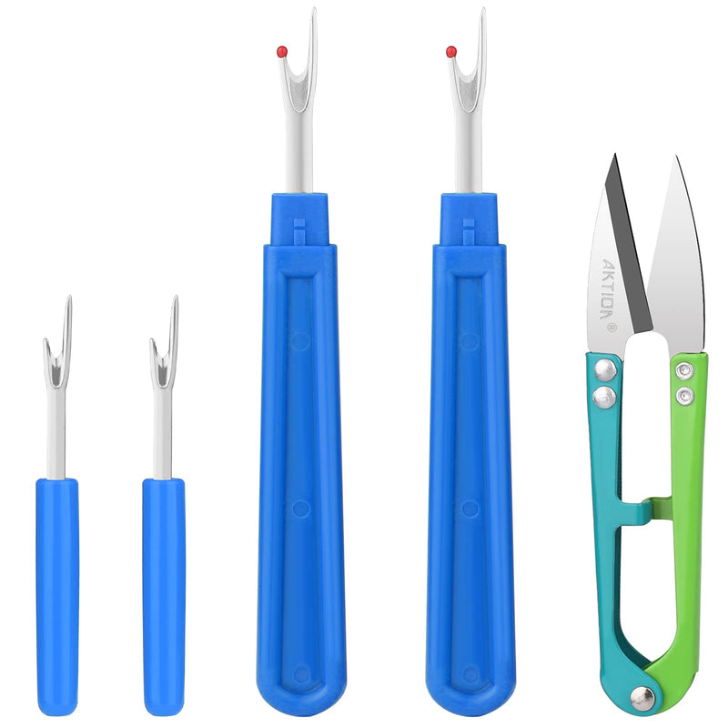 Seam Ripper, Sewing Stitch Ripper and Thread Remover Tool Kit, 2Big+2Small Thread Cutter and 1 Thread Snips (Blue) Blue - NewNest Australia