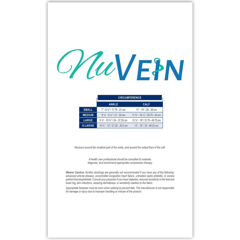 NuVein Sheer Compression Stockings, 15-20 mmHg Support, Fashionable Medium Denier, Knee High, Open Toe, Beige, Medium Medium (1 Pair) - NewNest Australia