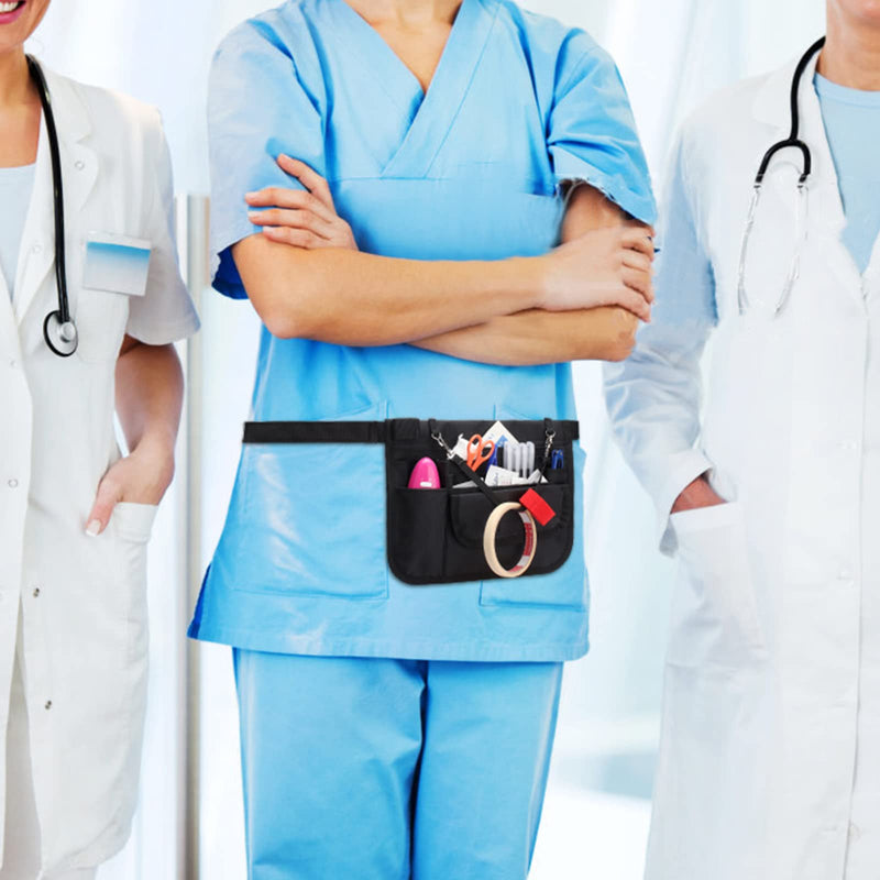 Wessleco Nurse Fanny Pack with Stethoscope Holder, Nurse Belt Organizer Pouch, Nurse Utility Tool Belt with Tape Holder, Nurse Waist Belt Bag for Women Men Black - NewNest Australia