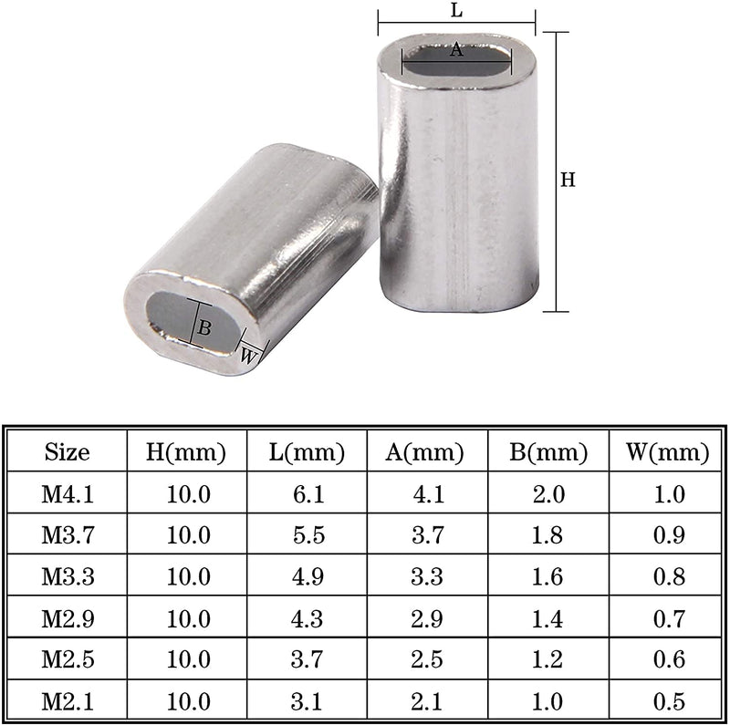 AGOOL Aluminum Single Barrel Crimp Sleeves Kit Aluminum Crimping Loop Sleeve Assortment Kit for Wire Rope and Cable Fishing Line Tube Connectors for Leader Rigging Oval/Round 500PCS-Oval - NewNest Australia