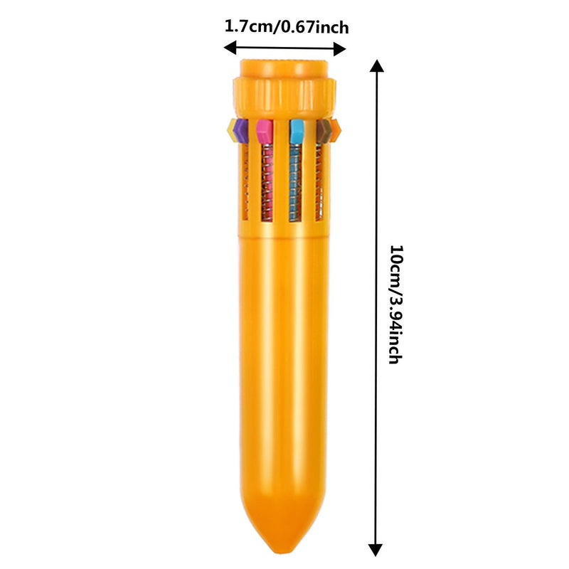10-in-1 Mini Shuttle Pens Multi-color Pens Colorful Plastic Neon Retractable Ballpoint Pens for Office School Supplies Students Children Christmas Gift (36) - NewNest Australia