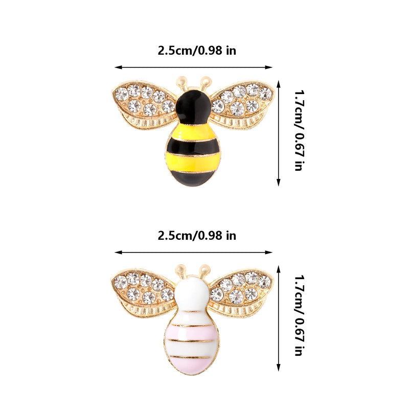 20 Pcs Enamel Bee Charms Pendants Rhinestone Enamel Craft Embellishments Crafting for DIY Handmade Crafts (multi) multi - NewNest Australia