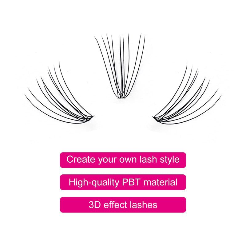 Fadlash Individual Lashes 10 Root Cluster Lashes 0.07mm C Curl 8-15mm Mixed Length 120pcs Self-Application for DIY Individual Cluster Lashes 8-15 mm 10D-0.07-C - NewNest Australia