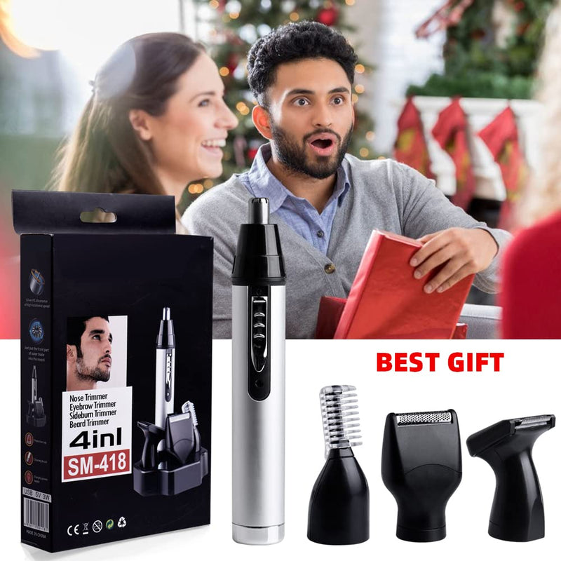 Nose Hair Trimmer for Men, Dveda 2020 Upgrade Professional USB Rechargeable Nostril Nasal Hair Vacuum Cleaning System,4 in 1 Hair and Beard Clippers for Women with Waterproof,Silver - NewNest Australia