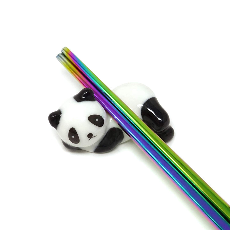 NewNest Australia - Honbay 6PCS Cute Ceramic Panda Chopsticks Rest Rack Stand Holder for Chopsticks, Forks, Spoons, Knives, Paint Brushes 