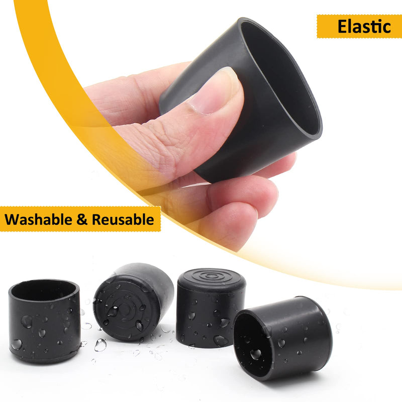 Auvotuis 16Pcs 1 1/2 Inch (38mm) PVC Chair Leg Tips, Round Non-Slip Folding Chair Leg End Caps Black Furniture Table Feet Caps Floor Protector Cups for Hardwood Floors 1-1/2 Inch (16Pcs) - NewNest Australia