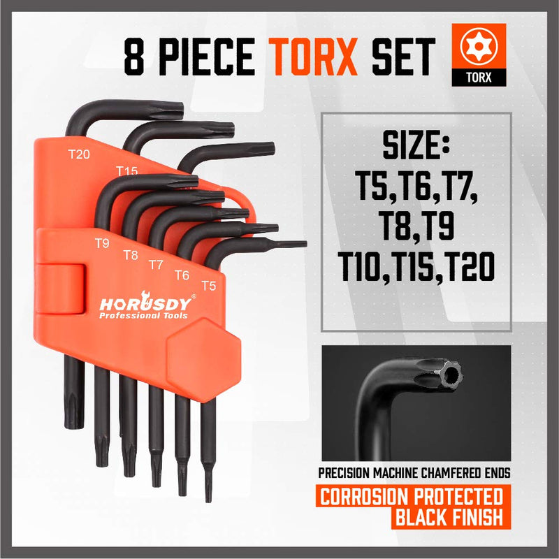 SEDY 8-Pieces Mini Torx L Key Tamperproof Allen Wrench, T5, T6, T7, T8, T9, T10, T15, T20, Cr-V - NewNest Australia