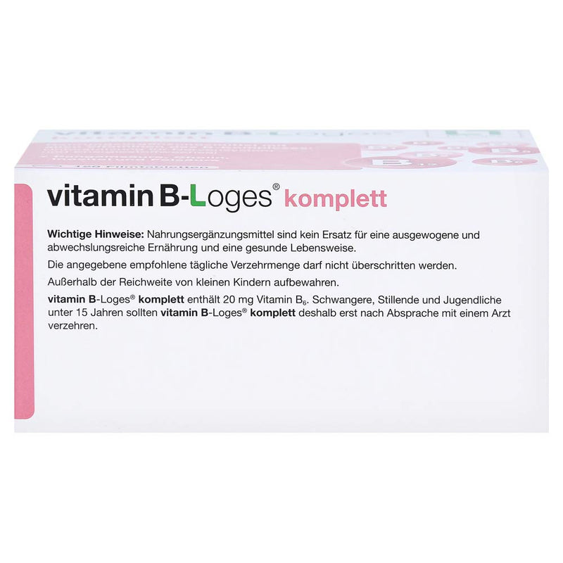 vitamin B-Loges® complete - 120 film-coated tablets - dietary supplement with all vitamins of the B complex 120 pieces (pack of 1) - NewNest Australia