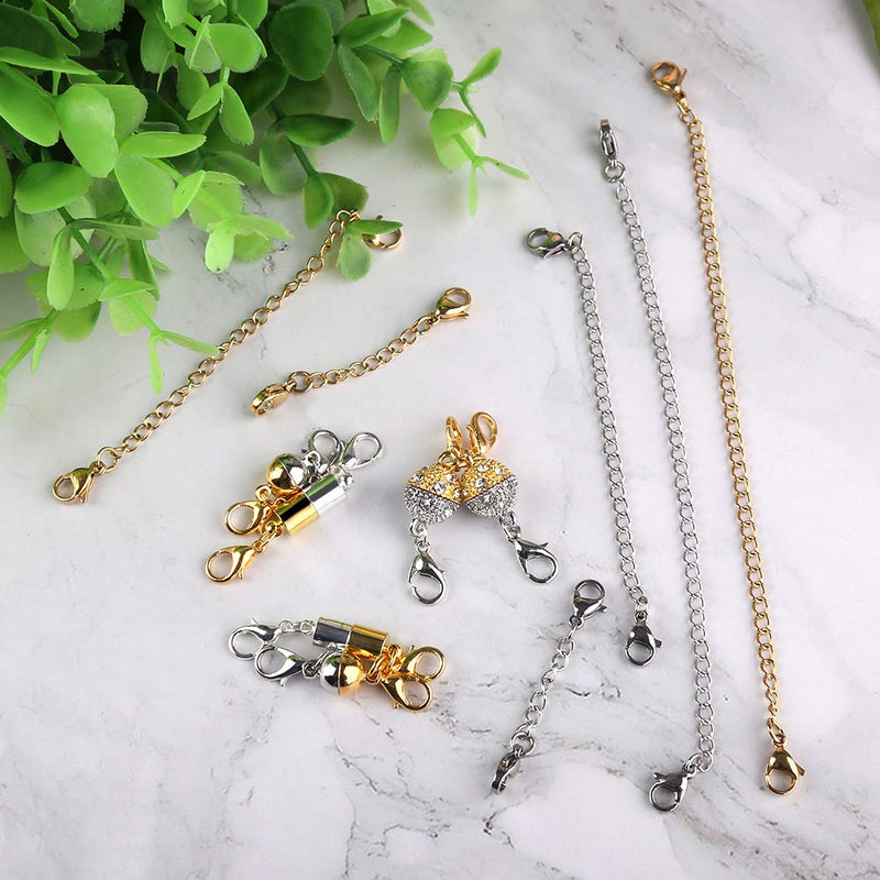 QACOWW 12 Pieces Necklace Extenders, Chain Extenders for Necklaces, Gold Jewelry Extenders, Chain Extenders for Necklace Bracelet Anklet Jewelry (Gold and Silver) - NewNest Australia