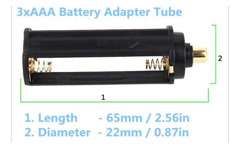 Cafurty Plastic 3xAAA Battery Adapter Tube 3pcs For 18650 Flashlight - 3 Pack - NewNest Australia