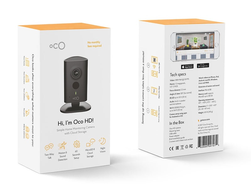 Oco HD Wi-Fi Security Camera System with Micro SD Card support and Cloud Storage for Home and Business Monitoring, Two-Way Audio and Night Vision, 960p / 720p OcoHD - NewNest Australia