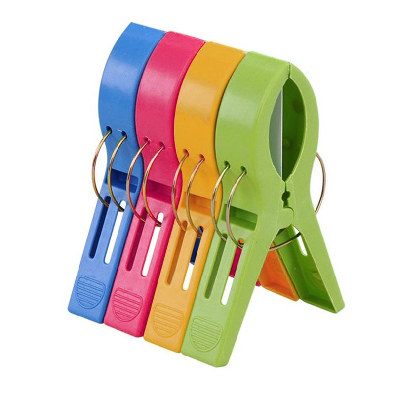 TRIXES Pack of 8 Large Bright Colour Plastic Beach Towel Pegs Clips for Sunbed - Holiday Essentials - Towel Holder Grips for Deck Chair Sun Lounger Pool Day Bed - Big Quilt Laundry Pegs - NewNest Australia