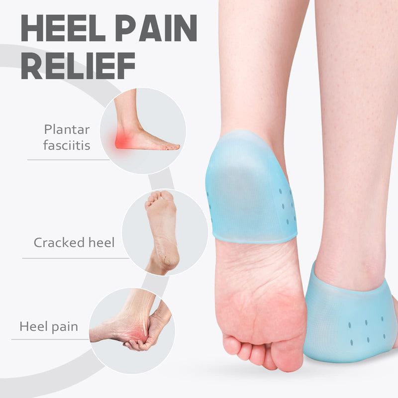 MHSY Silicone Heel Sleeves, 2PCS Gel Heel Protectors, Heel Cups for Heel Pain Relief Plantar Fasciitis Achilles Tendonitis Cracked Heels Spur Aching Heels Cushion for Women and Men 2 PCS - NewNest Australia