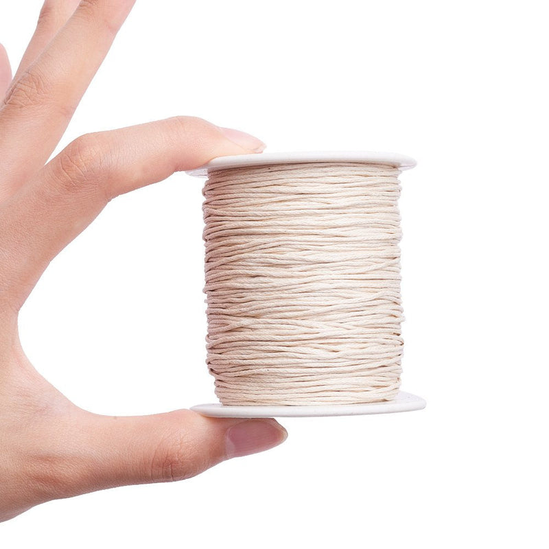 PH PandaHall 100 Yards 1mm Waxed Cotton Cord Thread Beading String for Bracelet Necklace Jewelry DIY Craft Making Crafting Beading, Beige 1mm-100 Yards - NewNest Australia