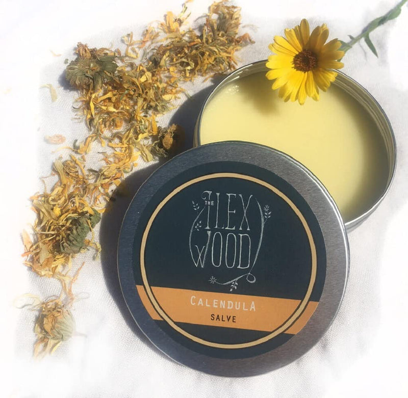 Vegan Calendula Salve - all natural vegan balm, soothes rashes, itching, dry skin, eczema, chapped hands, palm oil free, cruelty free, plastic free, moisturising, handcrafted in the UK - 100ml - NewNest Australia